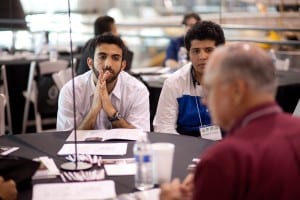 STEM Scholars Mohammed Alqaysi & Khalild El-Hefni at a University Roundtable Discussion.